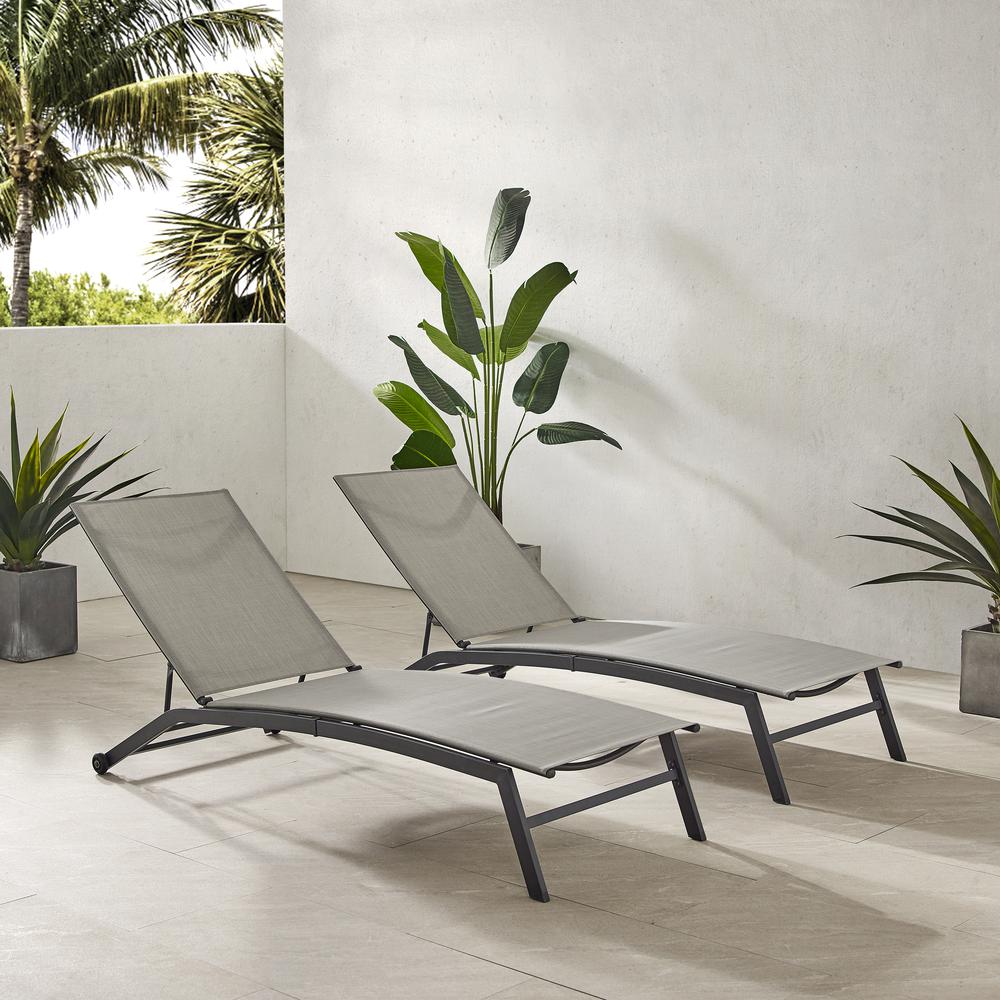 Weaver 2-Piece Outdoor Chaise Lounge Set - 2 Lounge Chairs. Picture 3