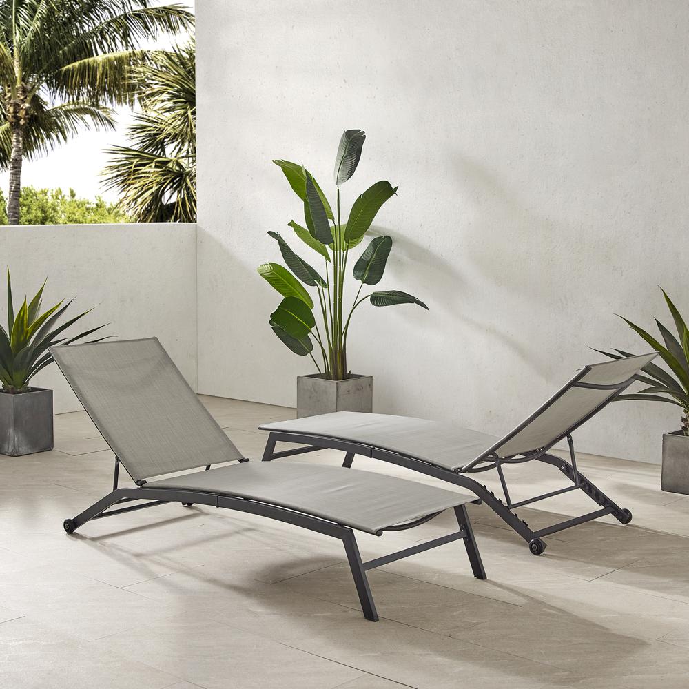 Weaver 2-Piece Outdoor Chaise Lounge Set - 2 Lounge Chairs. Picture 4