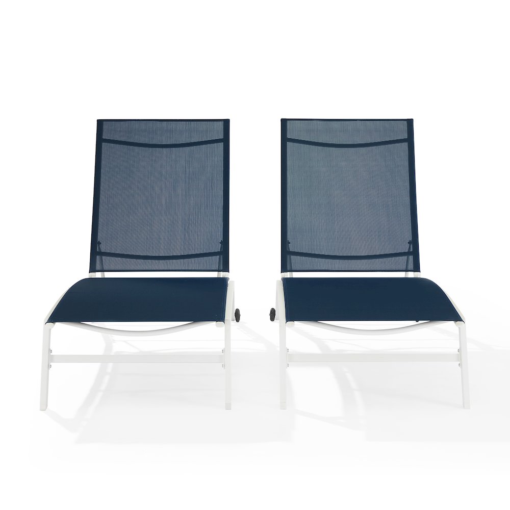 Weaver 2-Piece Outdoor Chaise Lounge Set - 2 Lounge Chairs. Picture 2