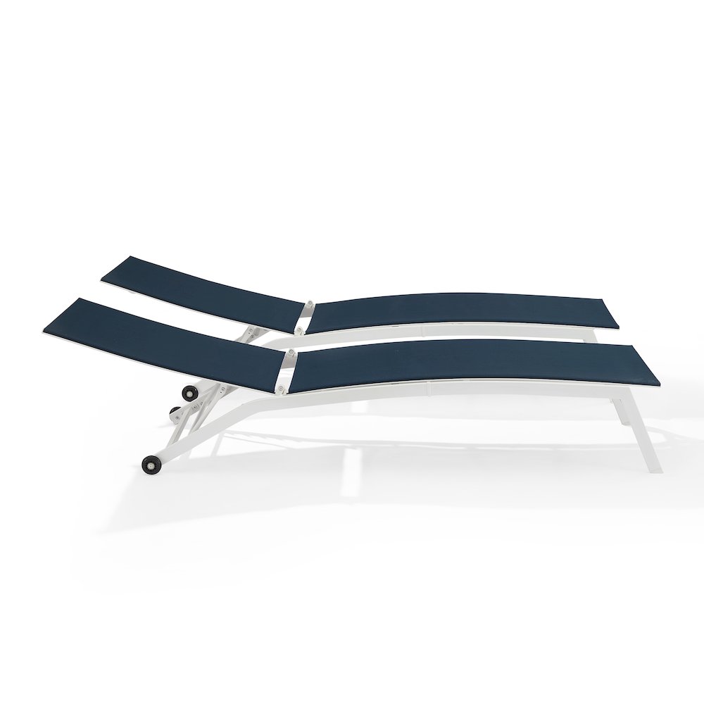 Weaver 2-Piece Outdoor Chaise Lounge Set - 2 Lounge Chairs. Picture 12