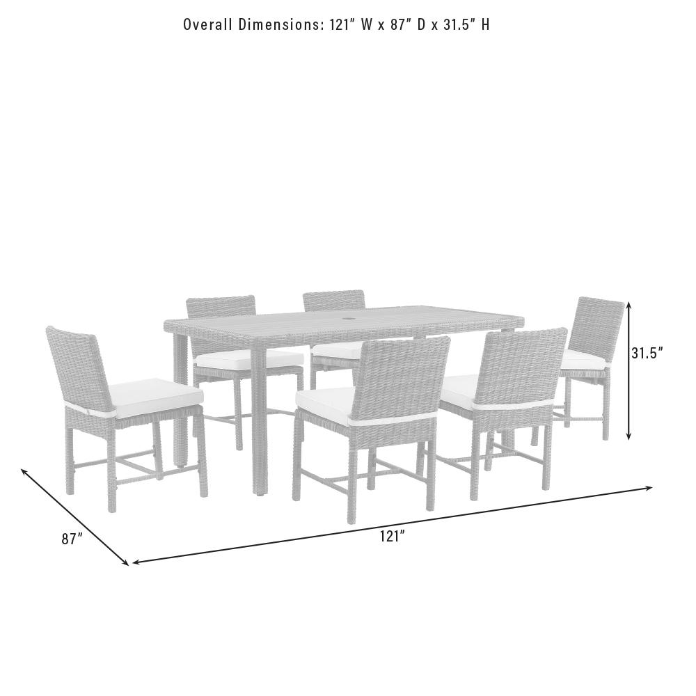 Bradenton 7Pc Wicker Outdoor Dining Set. Picture 5