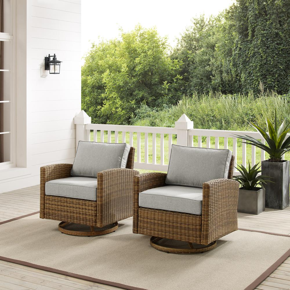 Bradenton 2Pc Wicker Swivel Rocker Outdoor Chair Set. Picture 2