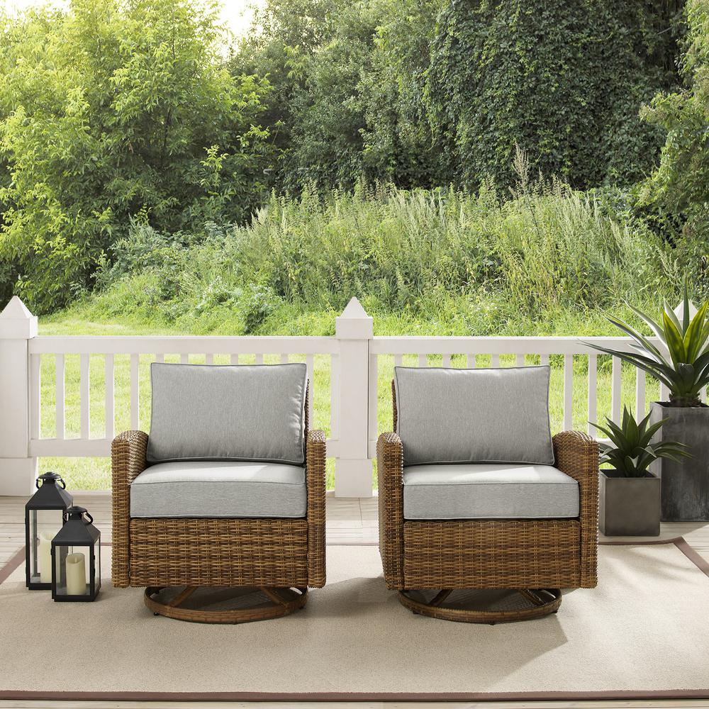 Bradenton 2Pc Wicker Swivel Rocker Outdoor Chair Set. Picture 3