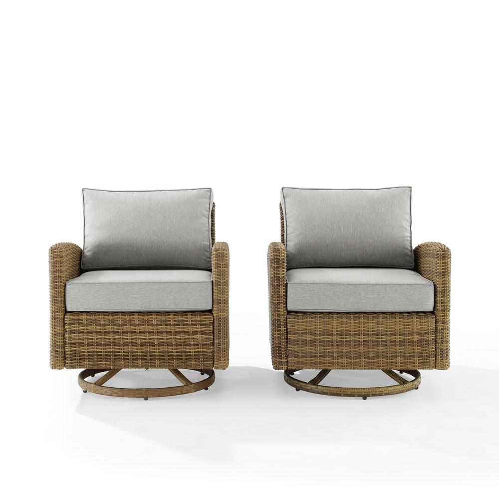 Bradenton 2Pc Wicker Swivel Rocker Outdoor Chair Set. Picture 6