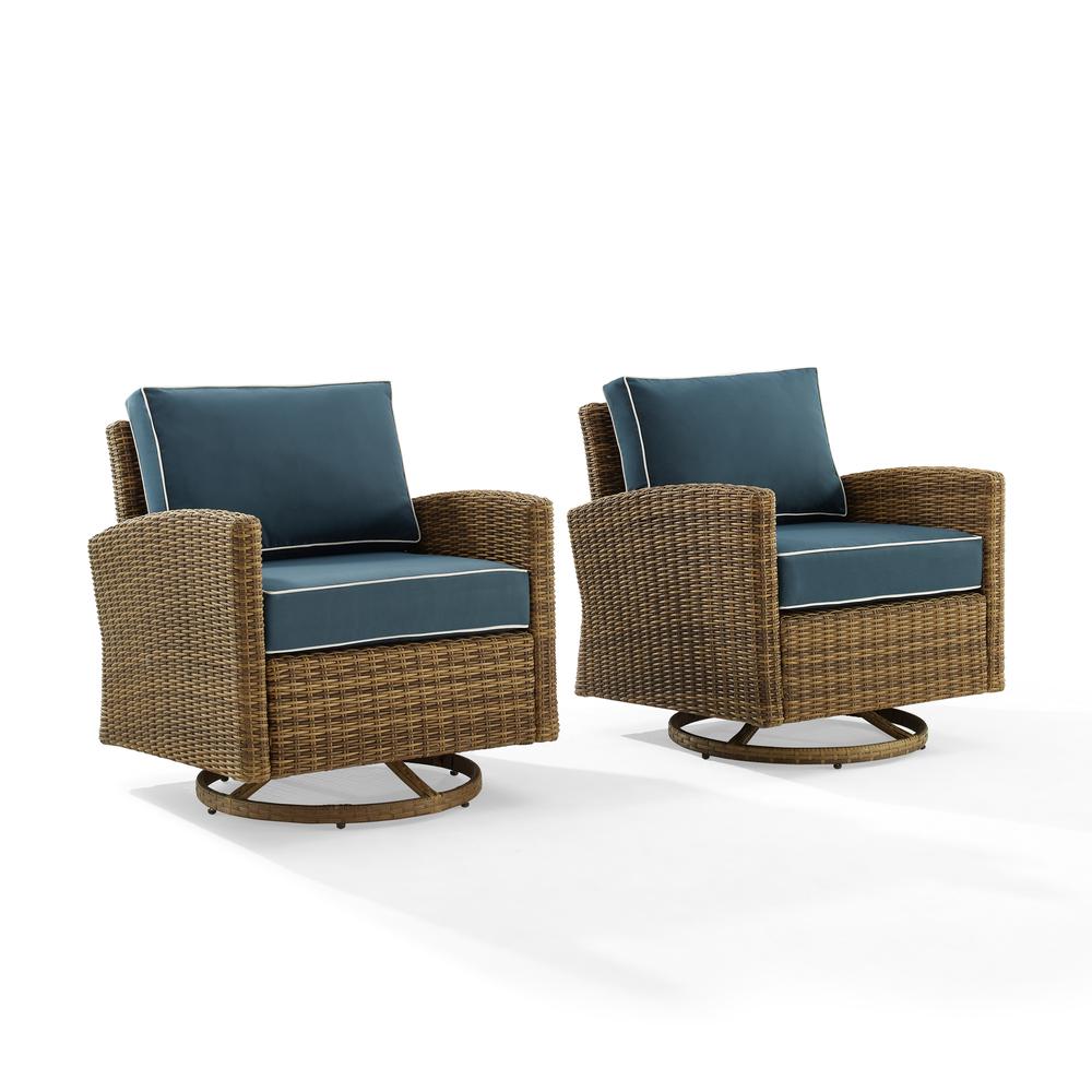 Bradenton 2Pc Wicker Swivel Rocker Outdoor Chair Set - 2 Swivel Rockers. Picture 1