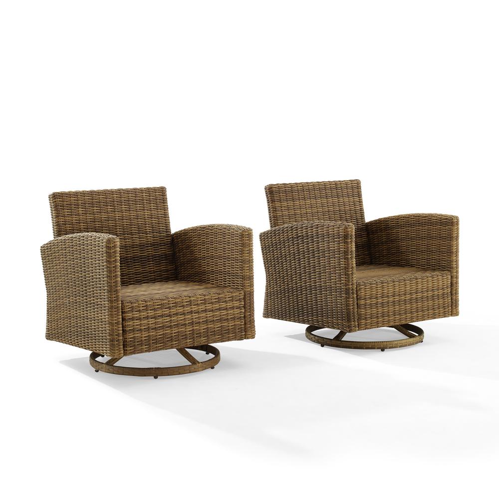 Bradenton 2Pc Wicker Swivel Rocker Outdoor Chair Set - 2 Swivel Rockers. Picture 8