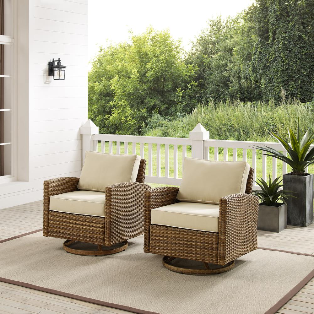 Bradenton 2Pc Wicker Swivel Rocker Outdoor Chair Set. Picture 10