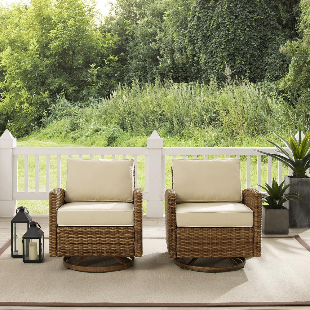 Bradenton 2Pc Wicker Swivel Rocker Outdoor Chair Set. Picture 11
