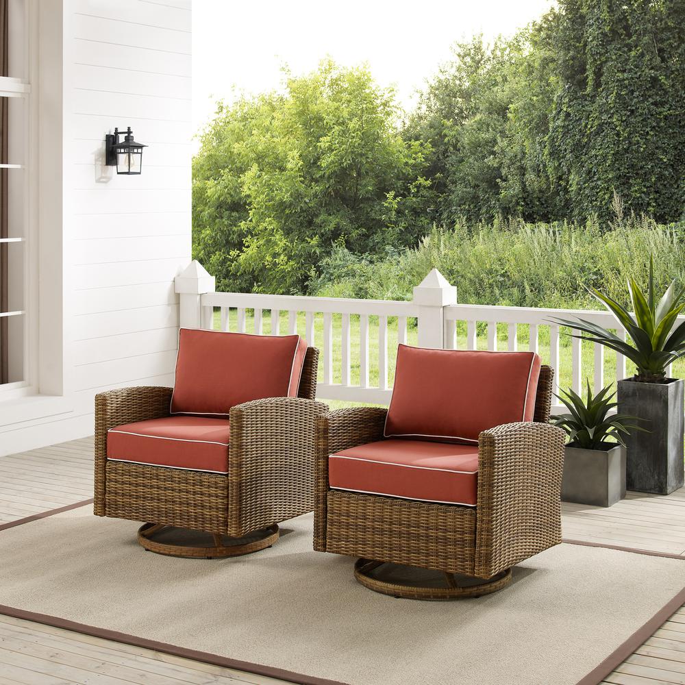 Bradenton 2Pc Wicker Swivel Rocker Outdoor Chair Set - 2 Swivel Rockers. Picture 2