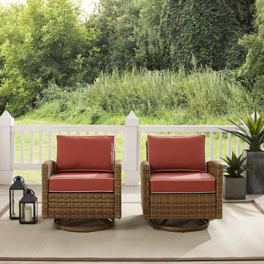 Bradenton 2Pc Wicker Swivel Rocker Outdoor Chair Set - 2 Swivel Rockers. Picture 3