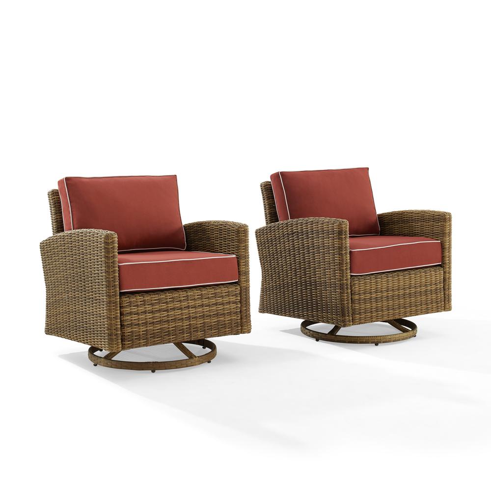 Bradenton 2Pc Wicker Swivel Rocker Outdoor Chair Set - 2 Swivel Rockers. Picture 1