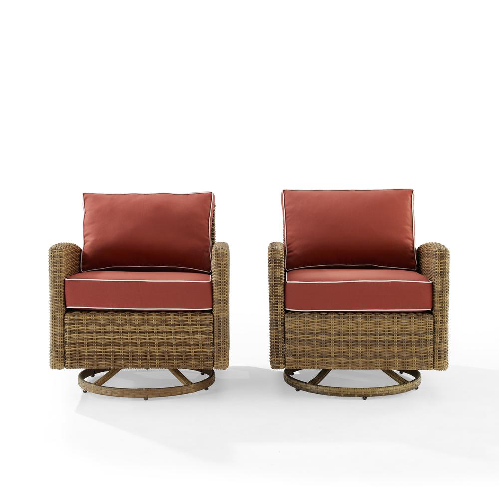 Bradenton 2Pc Wicker Swivel Rocker Outdoor Chair Set - 2 Swivel Rockers. Picture 6