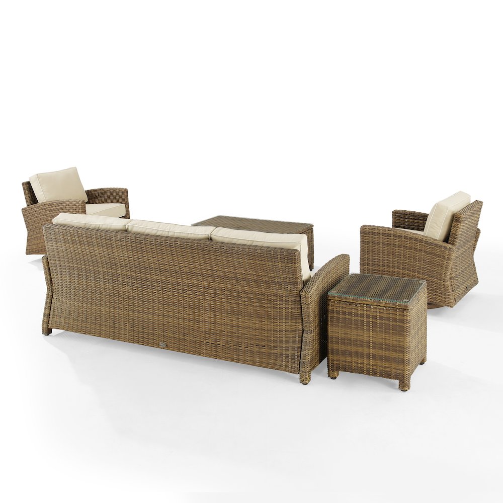 Bradenton 5Pc Wicker Outdoor Sofa And Swivel Rocker Set. Picture 21