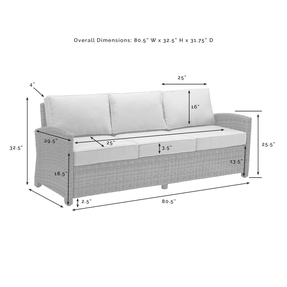 Bradenton 5Pc Wicker Outdoor Sofa And Swivel Rocker Set. Picture 7