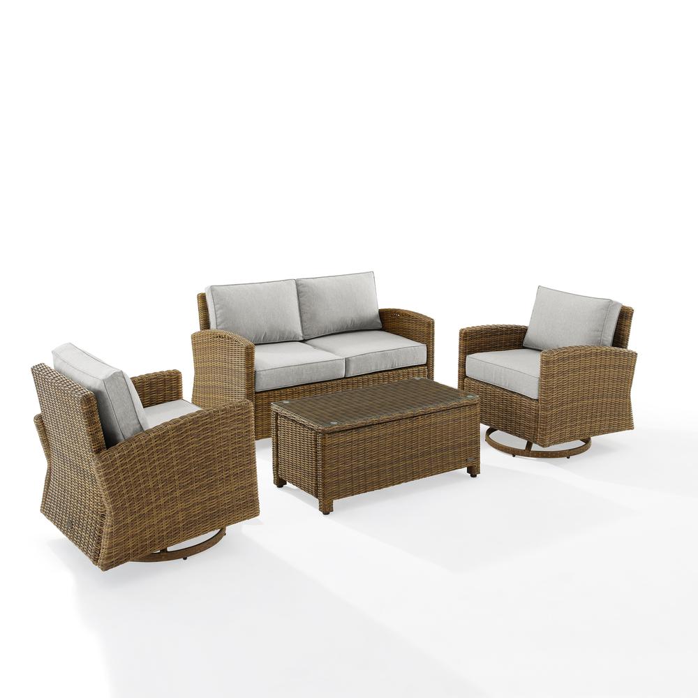 Bradenton 4Pc Outdoor Loveseat And Rocker Set, Coffee Table, Loveseat, 2 Rockers. Picture 1