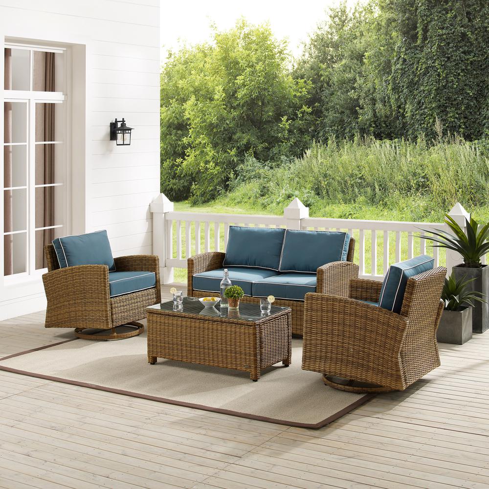 Bradenton 4Pc Outdoor Loveseat And Rocker Set, Coffee Table, Loveseat, 2 Rockers. Picture 2