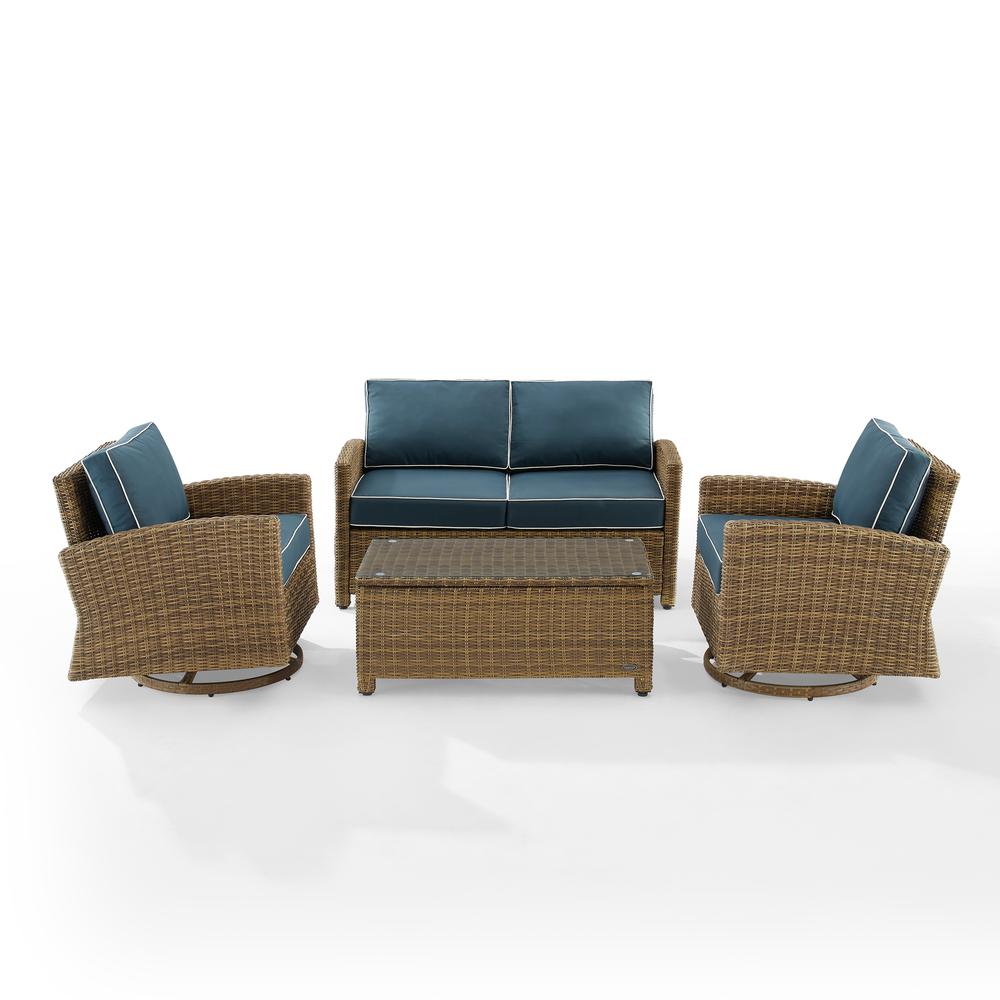 Bradenton 4Pc Outdoor Loveseat And Rocker Set, Coffee Table, Loveseat, 2 Rockers. Picture 6