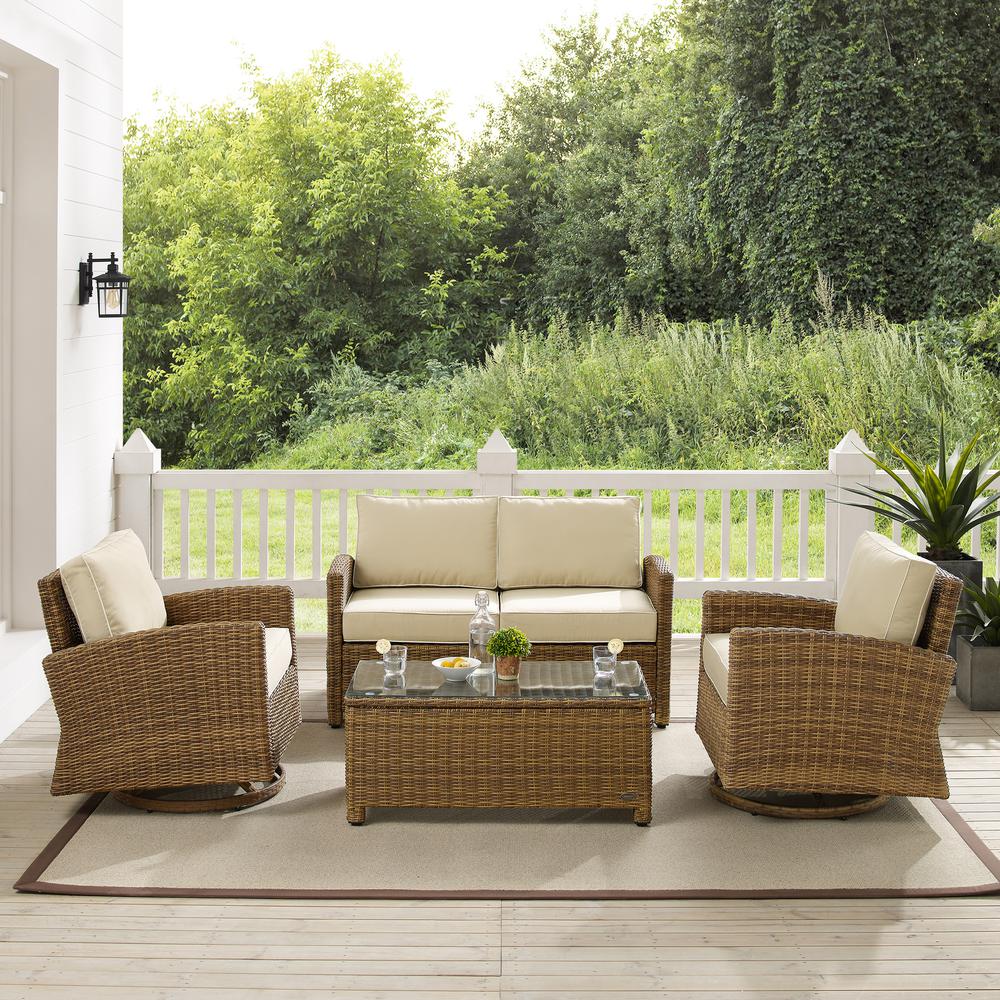 Bradenton 4Pc Outdoor Loveseat And Rocker Set, Coffee Table, Loveseat, 2 Rockers. Picture 3