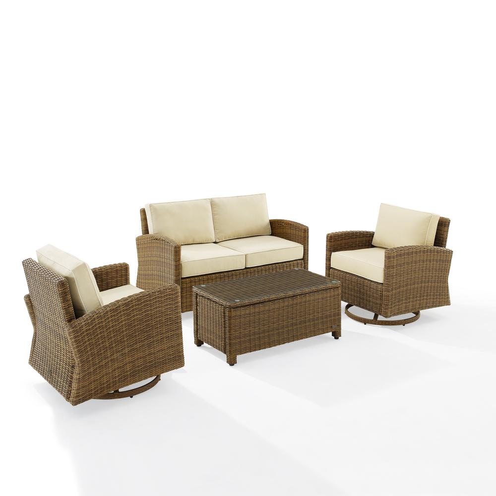 Bradenton 4Pc Outdoor Loveseat And Rocker Set, Coffee Table, Loveseat, 2 Rockers. Picture 1