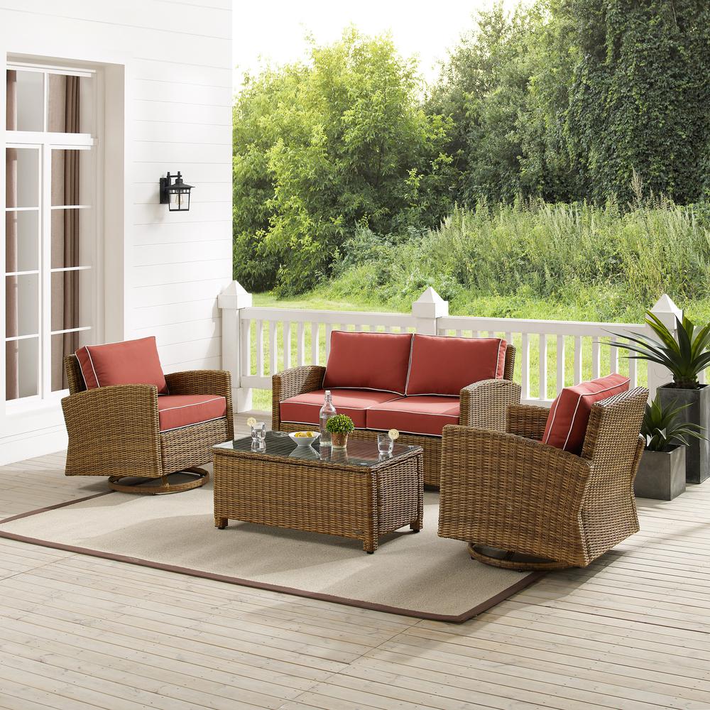 Bradenton 4Pc Outdoor Loveseat And Rocker Set, Coffee Table, Loveseat, 2 Rockers. Picture 2