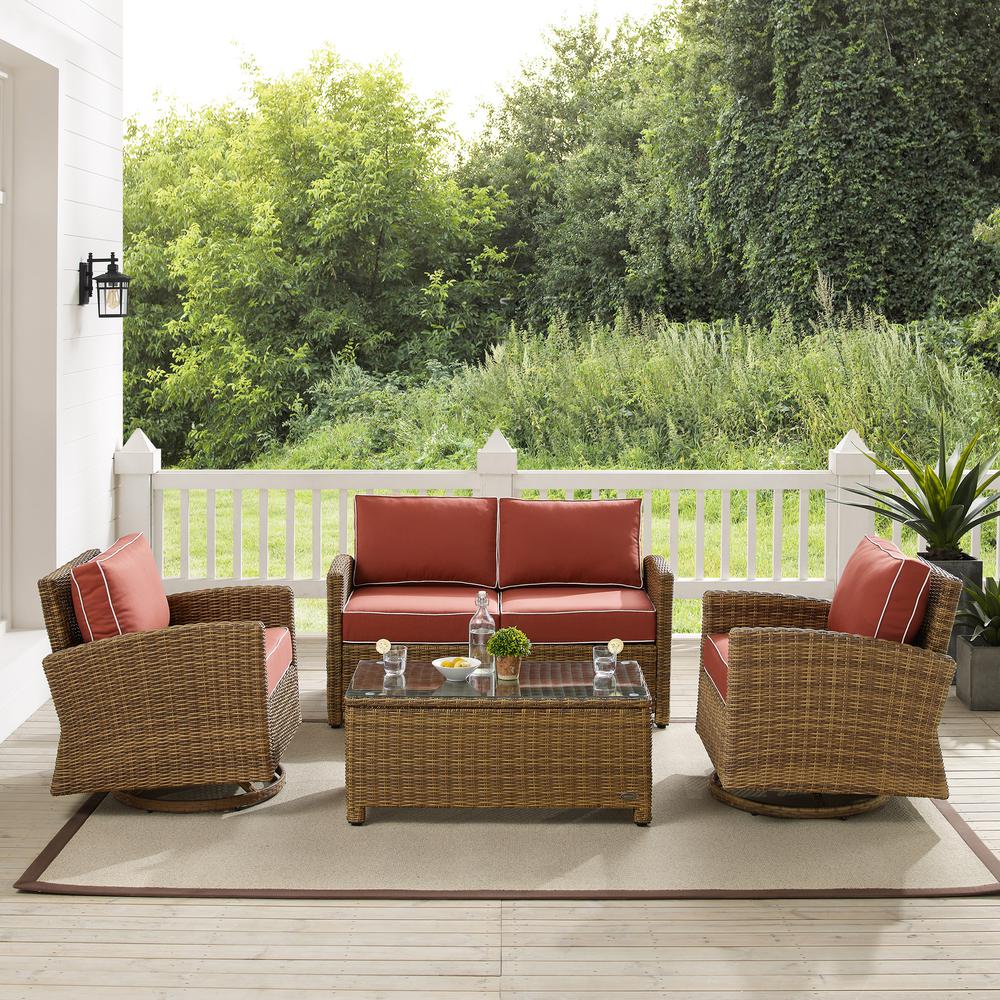 Bradenton 4Pc Outdoor Loveseat And Rocker Set, Coffee Table, Loveseat, 2 Rockers. Picture 3