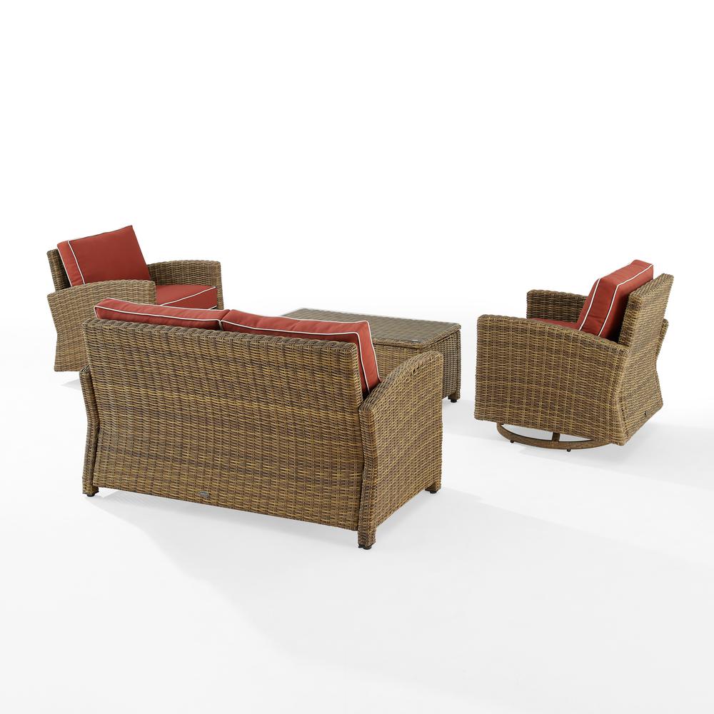 Bradenton 4Pc Outdoor Loveseat And Rocker Set, Coffee Table, Loveseat, 2 Rockers. Picture 6