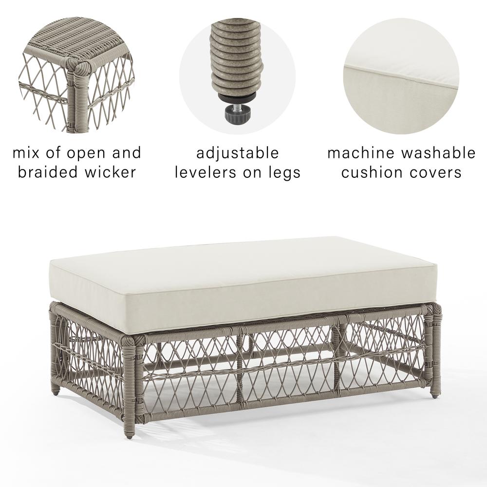 Thatcher Wicker Outdoor Coffee Table Ottoman. Picture 5