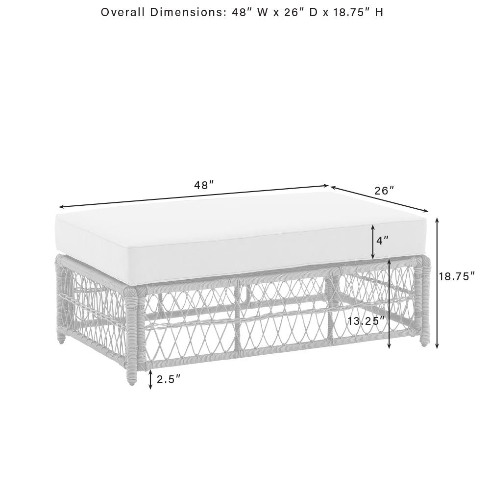 Thatcher Wicker Outdoor Coffee Table Ottoman. Picture 13