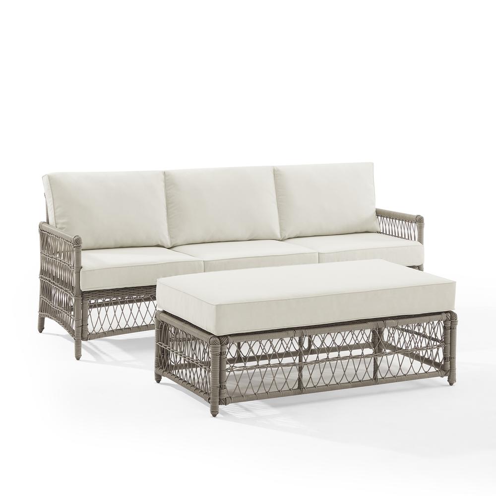 Thatcher 2Pc Outdoor Sofa Patio Furniture Set, Sofa & Coffee Table Ottoman. Picture 11
