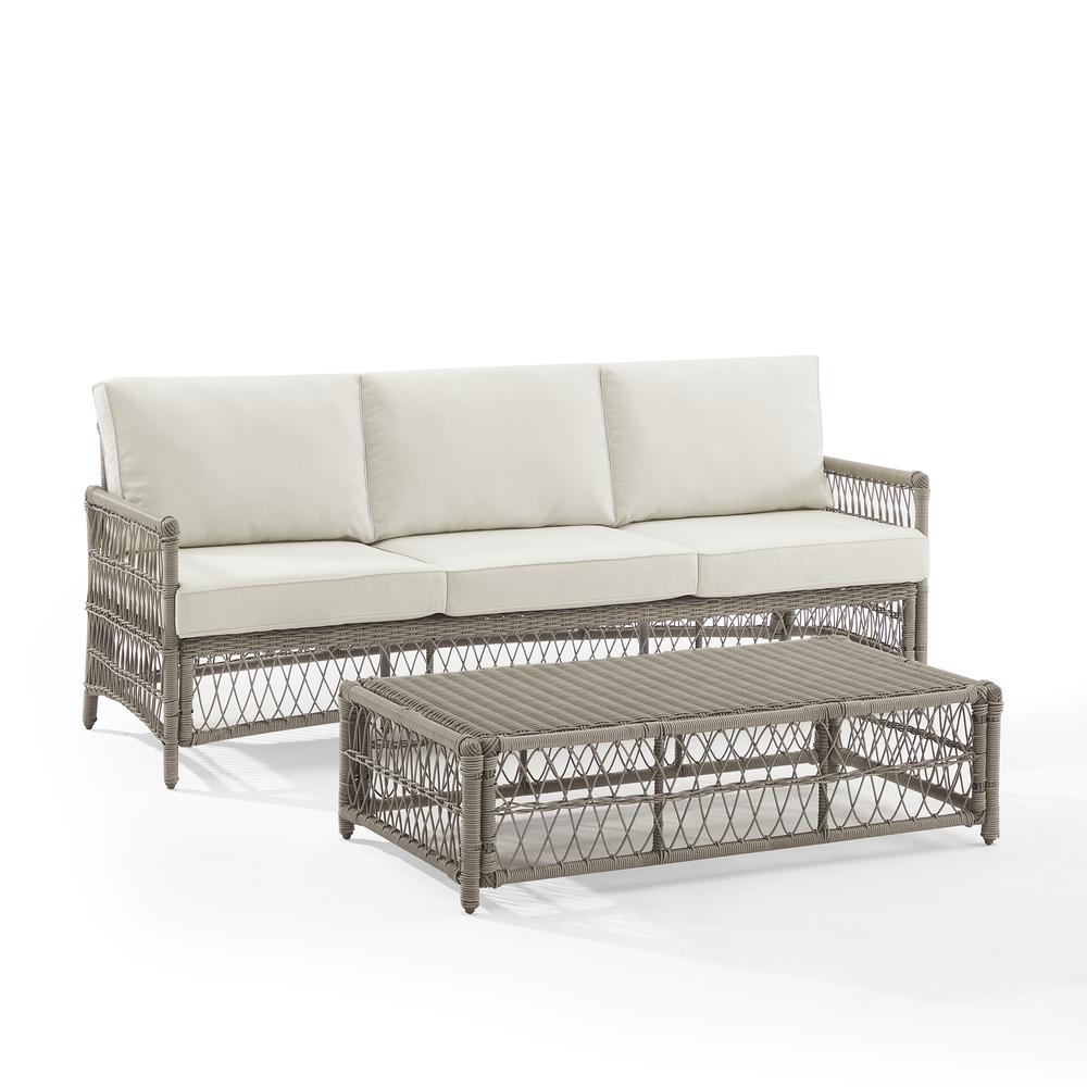 Thatcher 2Pc Outdoor Sofa Patio Furniture Set, Sofa & Coffee Table Ottoman. Picture 12