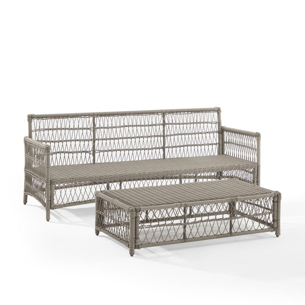 Thatcher 2Pc Outdoor Sofa Patio Furniture Set, Sofa & Coffee Table Ottoman. Picture 13