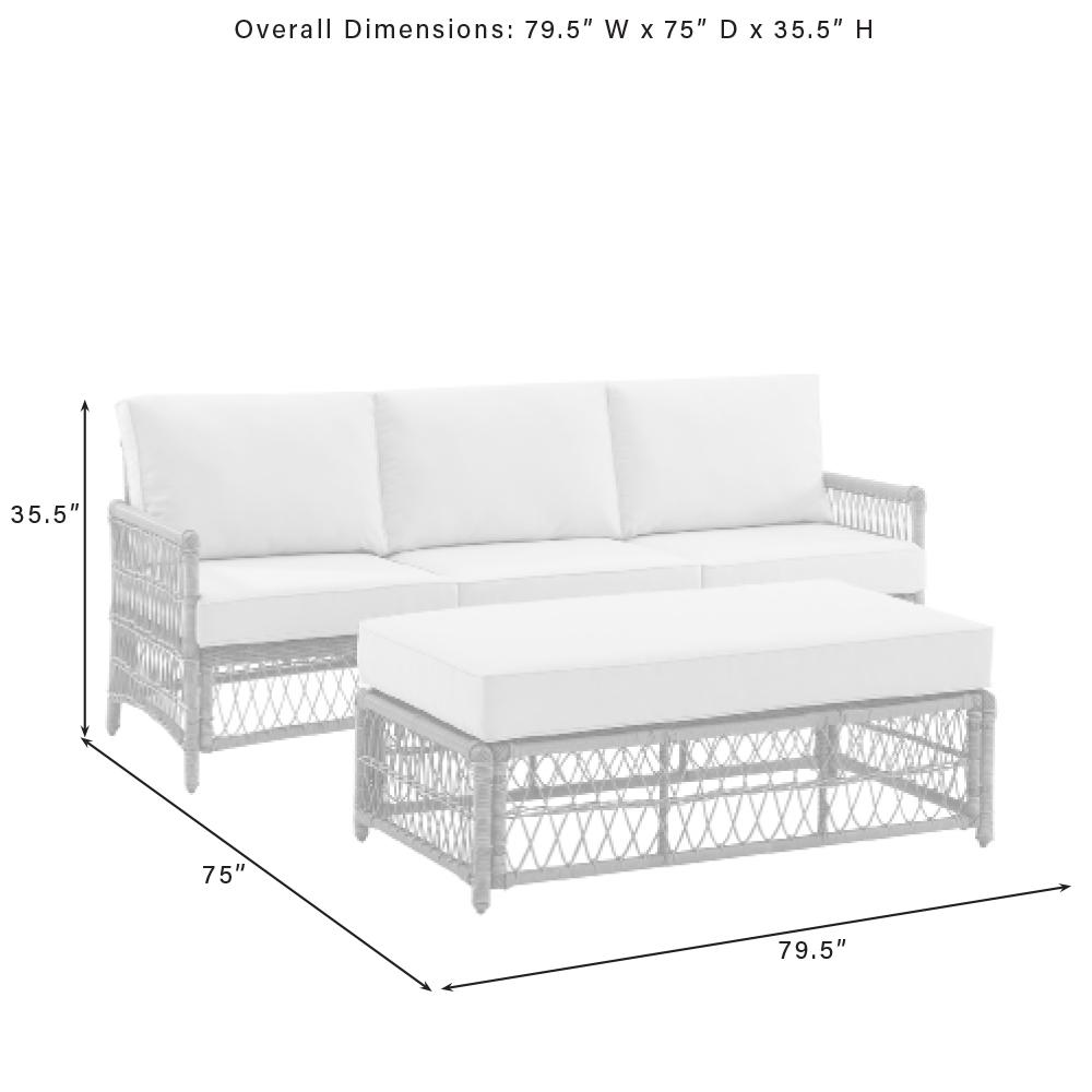 Thatcher 2Pc Outdoor Sofa Patio Furniture Set, Sofa & Coffee Table Ottoman. Picture 16
