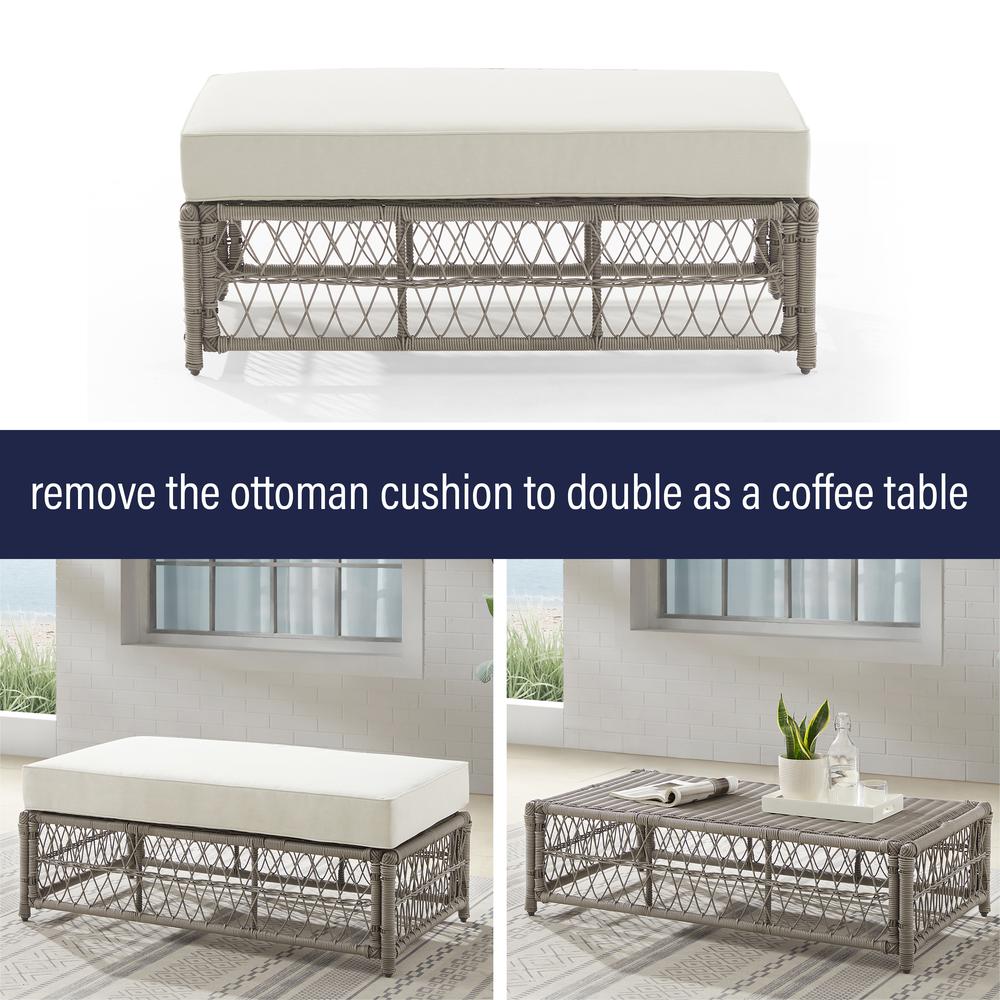 Thatcher 3Pc Wicker Rocker Outdoor Chair Set, Coffee Table Ottoman & 2 Rockers. Picture 8