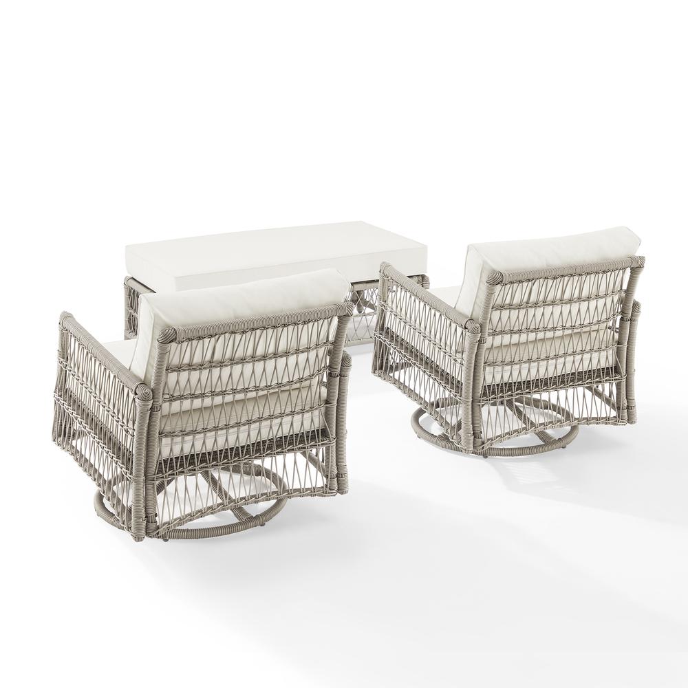 Thatcher 3Pc Wicker Rocker Outdoor Chair Set, Coffee Table Ottoman & 2 Rockers. Picture 14