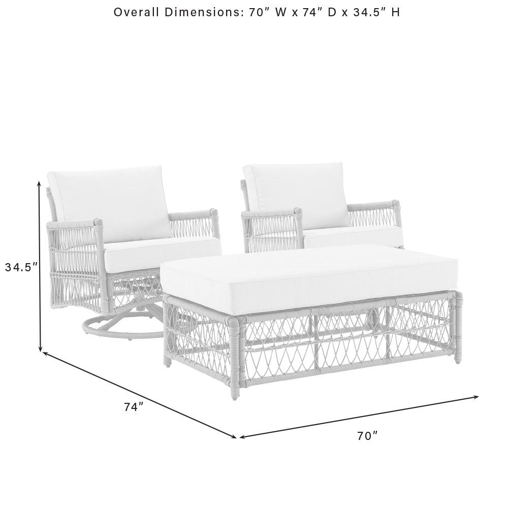 Thatcher 3Pc Wicker Rocker Outdoor Chair Set, Coffee Table Ottoman & 2 Rockers. Picture 16