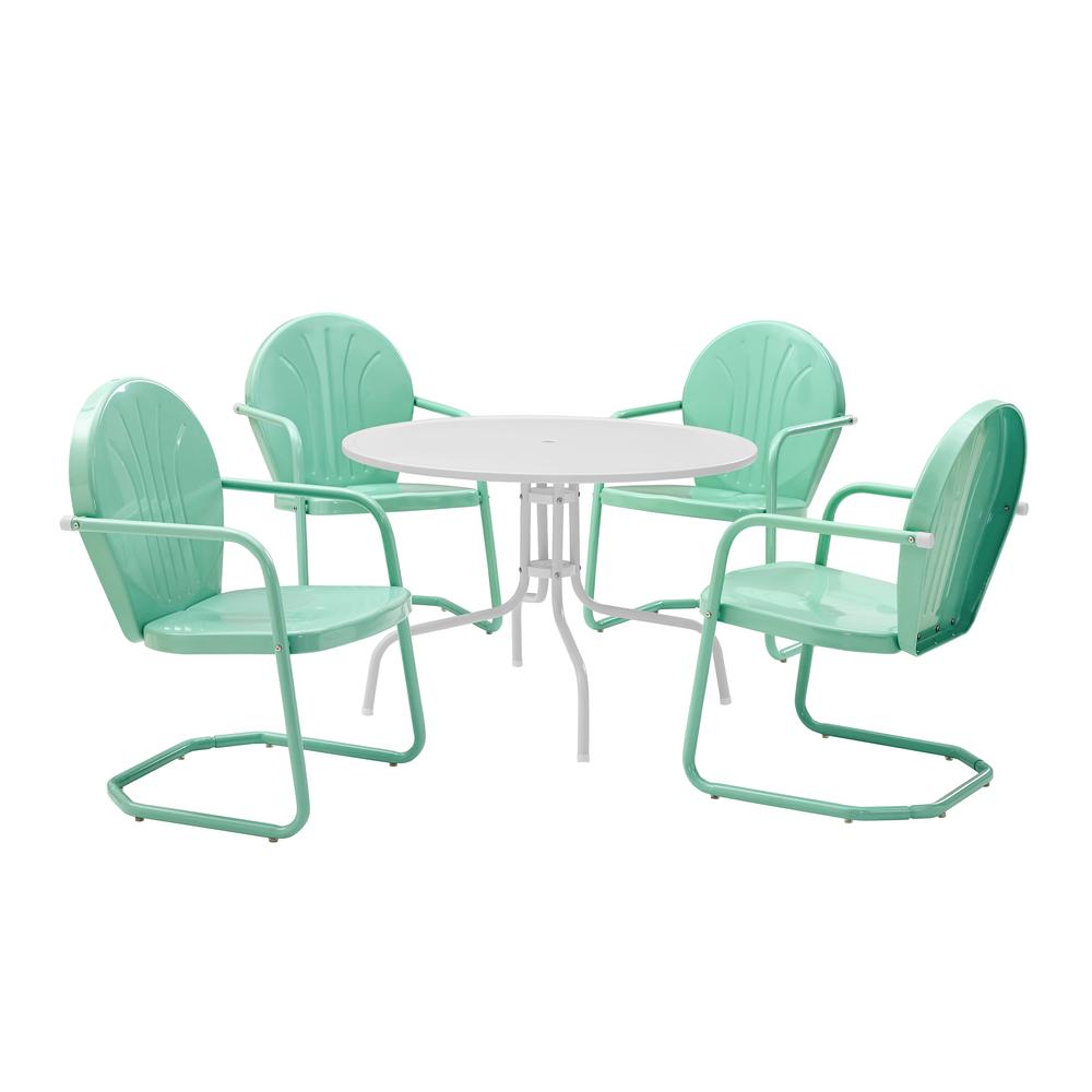 Griffith 5Pc Round Retro Outdoor Dining Set - Table & 4 Chairs. Picture 1