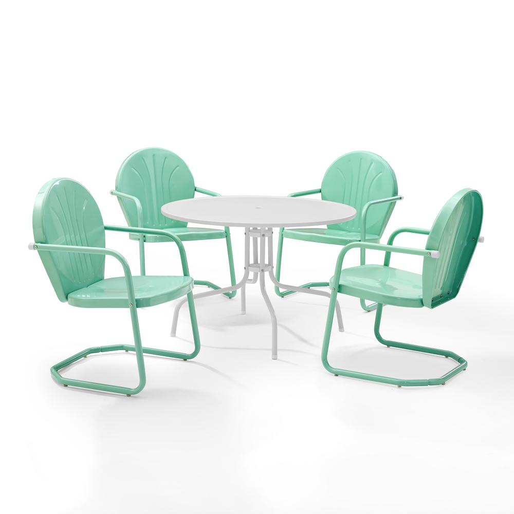 Griffith 5Pc Round Retro Outdoor Dining Set - Table & 4 Chairs. Picture 6