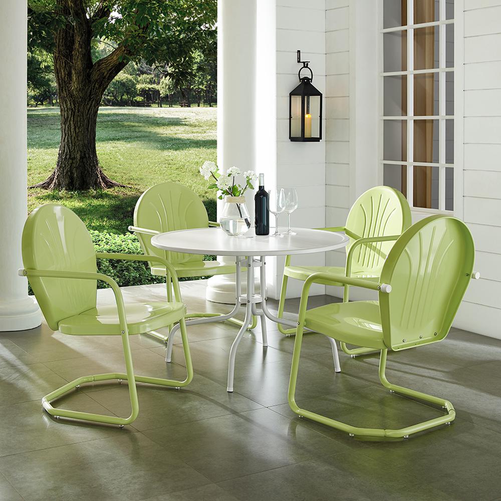 Griffith 5Pc Round Retro Outdoor Dining Set - Table & 4 Chairs. Picture 2