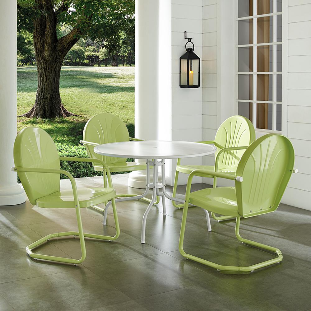 Griffith 5Pc Round Retro Outdoor Dining Set - Table & 4 Chairs. Picture 3