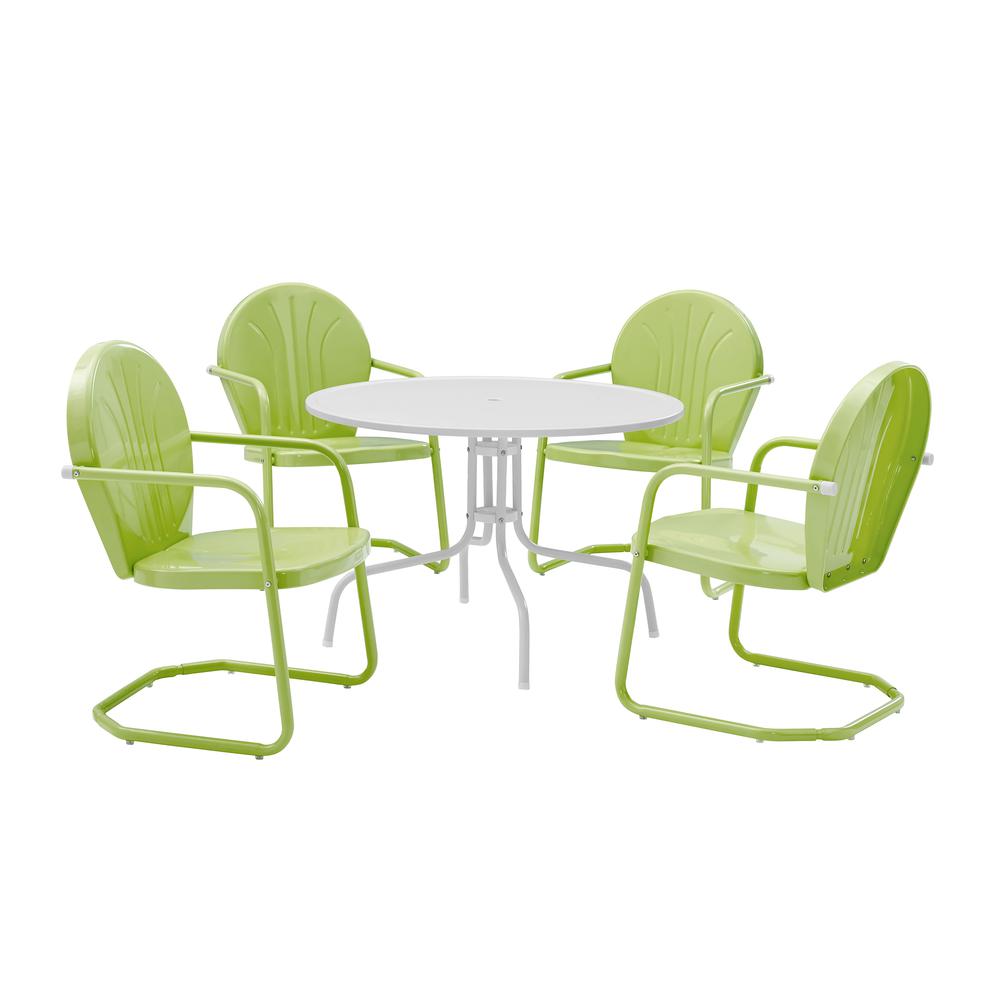 Griffith 5Pc Round Retro Outdoor Dining Set - Table & 4 Chairs. Picture 1