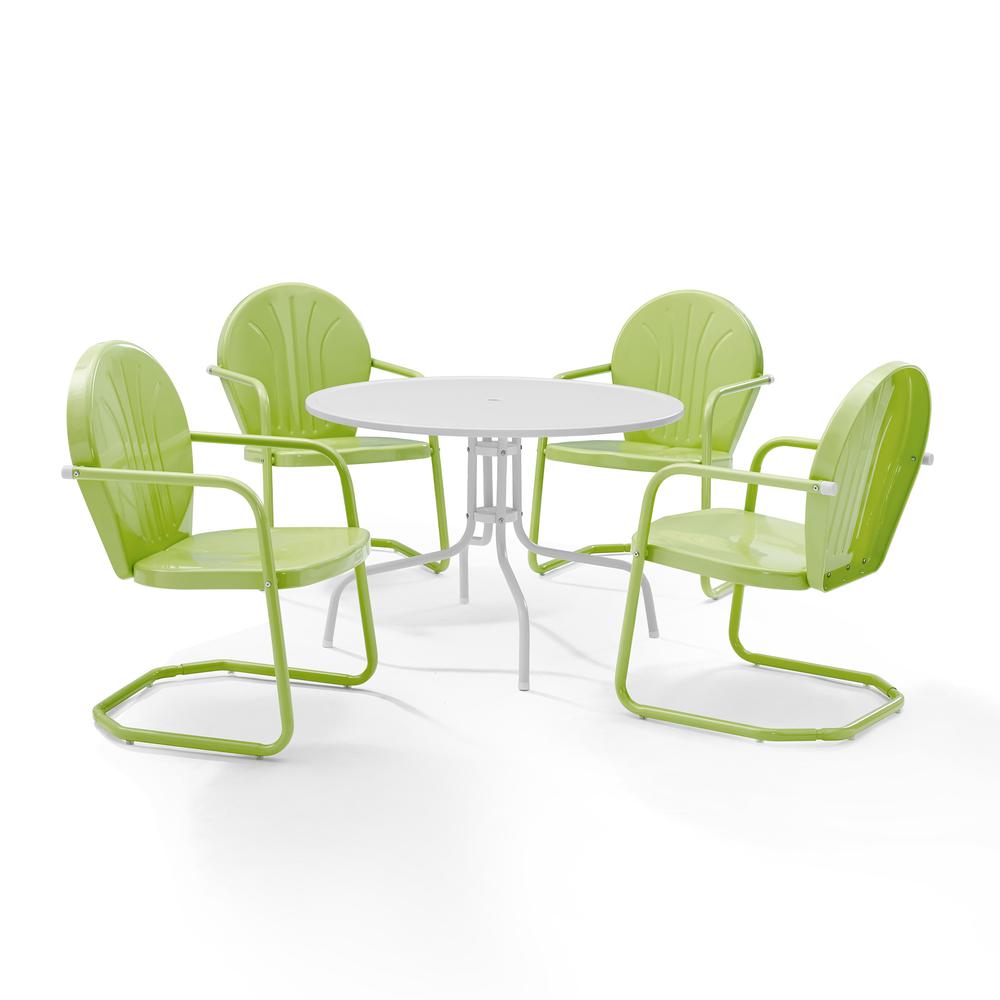 Griffith 5Pc Round Retro Outdoor Dining Set - Table & 4 Chairs. Picture 6