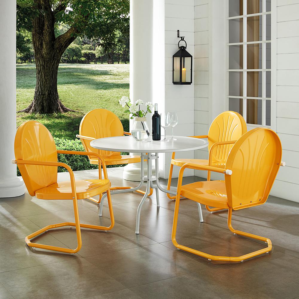 Griffith 5Pc Round Retro Outdoor Dining Set. Picture 3