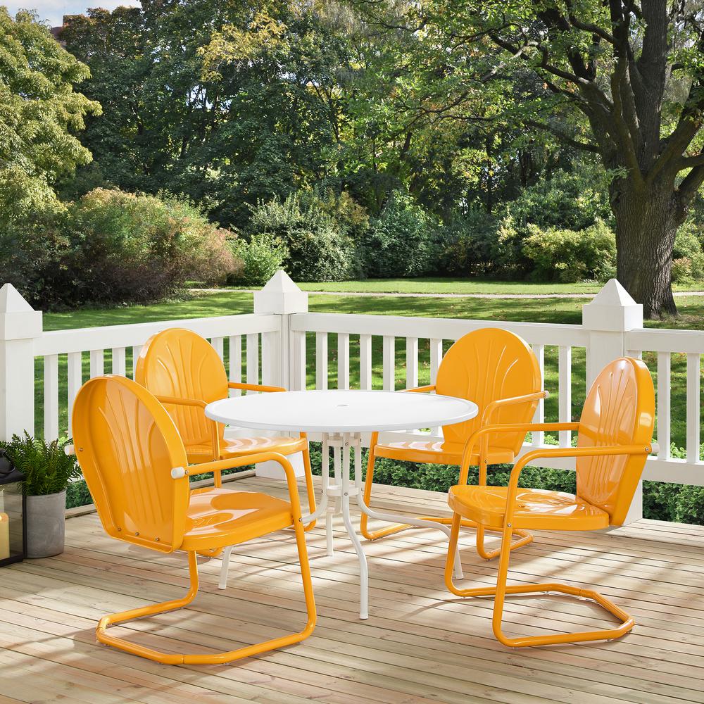 Griffith 5Pc Round Retro Outdoor Dining Set. Picture 5