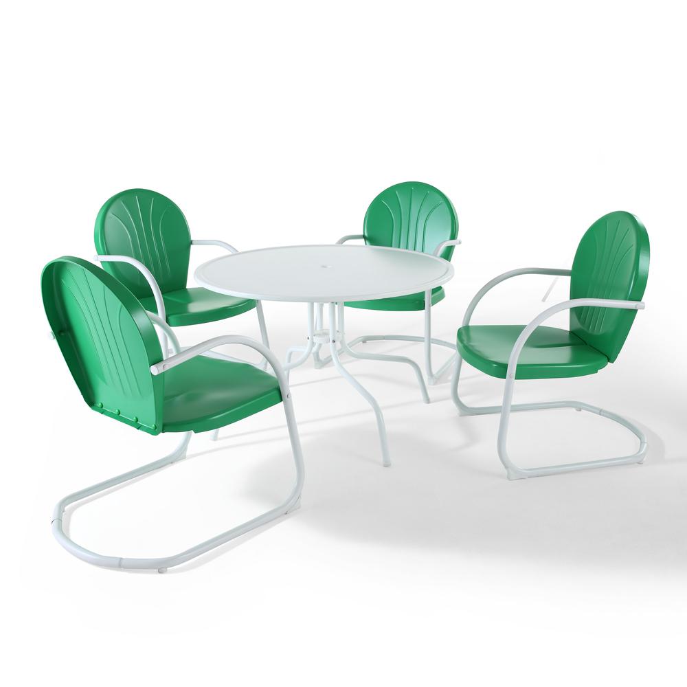 Griffith 5Pc Round Retro Outdoor Dining Set - Table & 4 Chairs. Picture 1