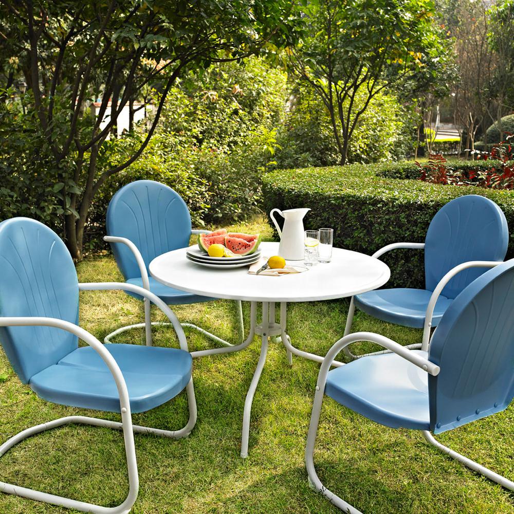 Griffith 5Pc Round Retro Outdoor Dining Set. Picture 2