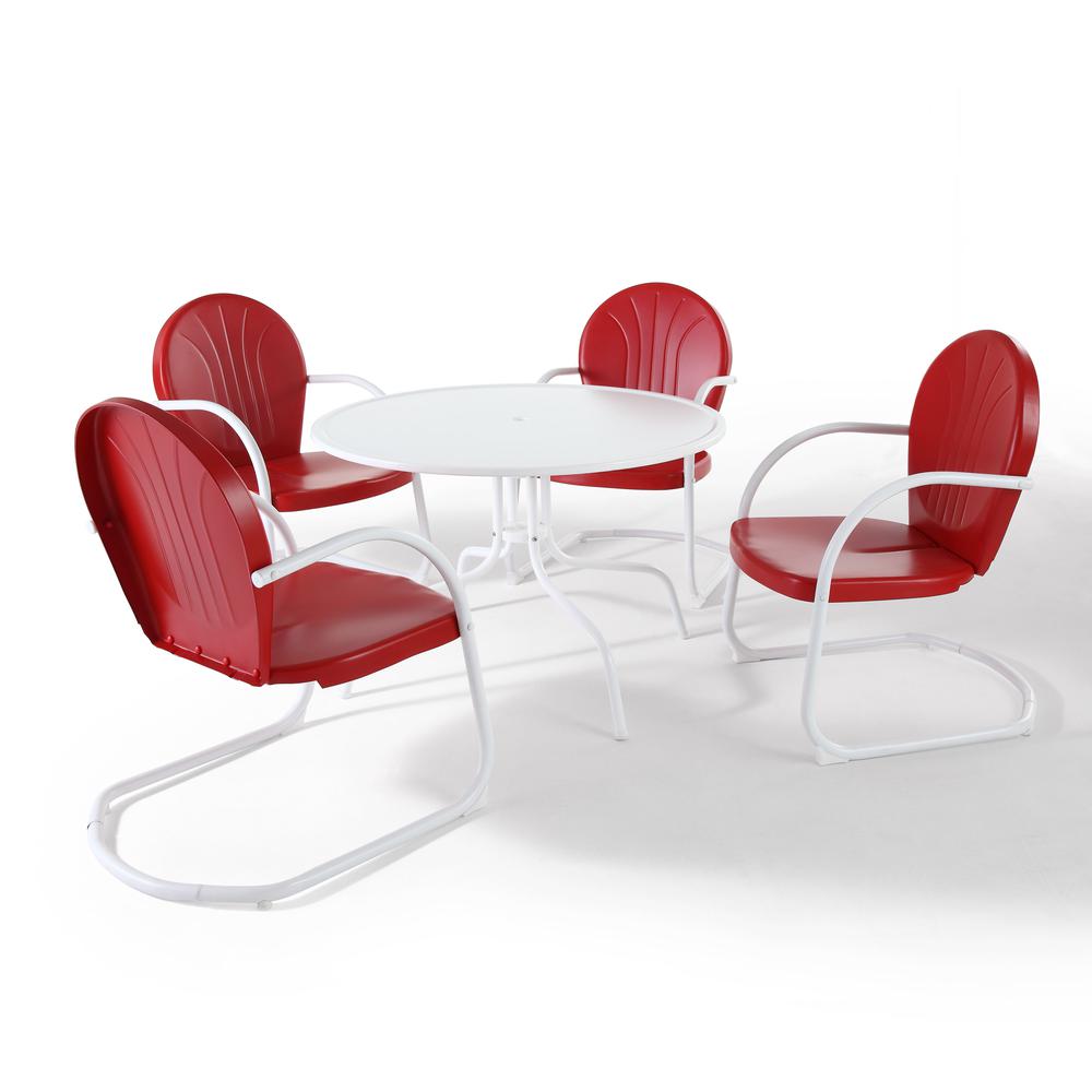 Griffith 5Pc Round Retro Outdoor Dining Set - Table & 4 Chairs. Picture 1