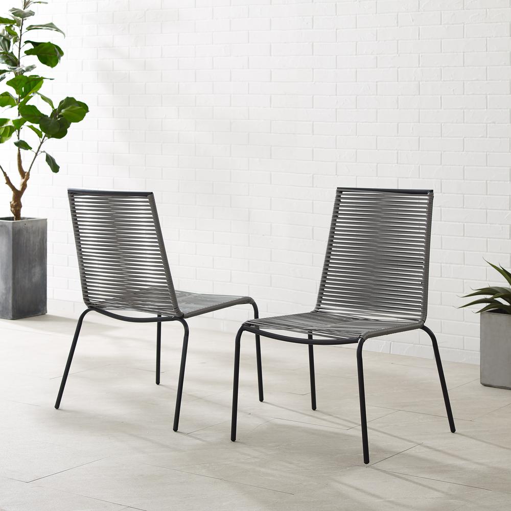 Fenton 2Pc Stackable Wicker Outdoor Chair Set. Picture 12