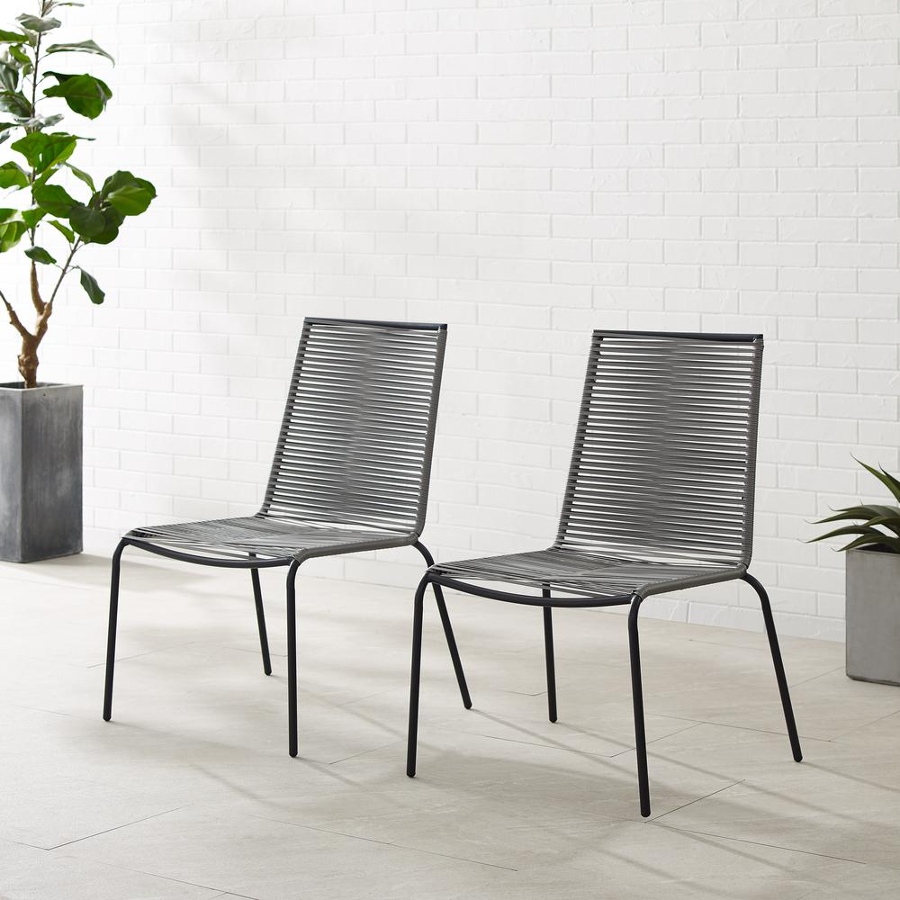 Fenton 2Pc Stackable Wicker Outdoor Chair Set. Picture 13
