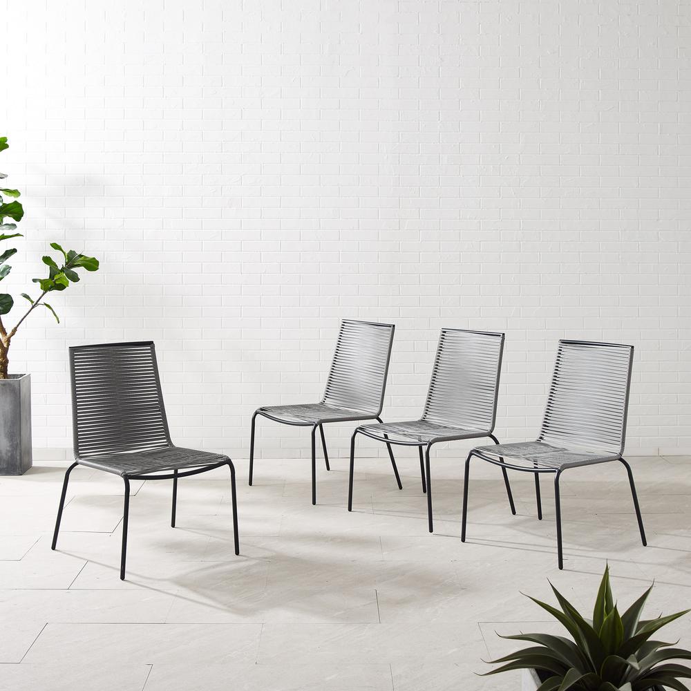 Fenton 4Pc Stackable Wicker Outdoor Chair Set - 4 Chairs. Picture 12