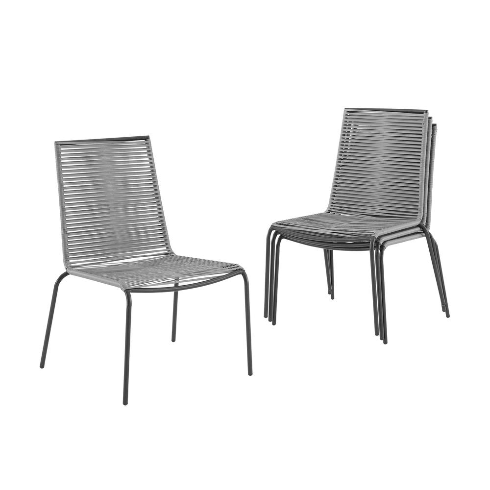 Fenton 4Pc Stackable Wicker Outdoor Chair Set - 4 Chairs. Picture 10